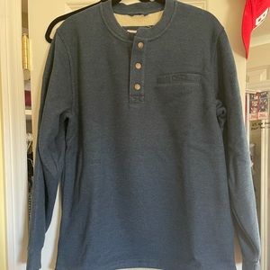 LL BEAN men’s fleece lined blue henley!
